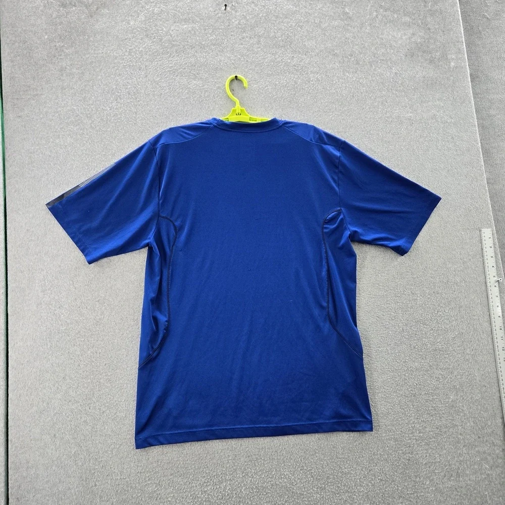 Adidas‎ Men Shirt XL Blue Activewear Logo Short Sleeve